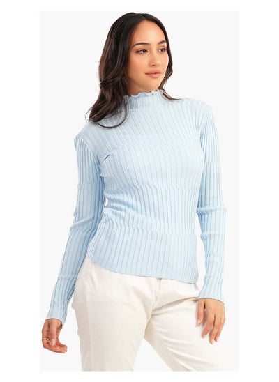 Buy Ribbed Slim Fit Pullover in Egypt