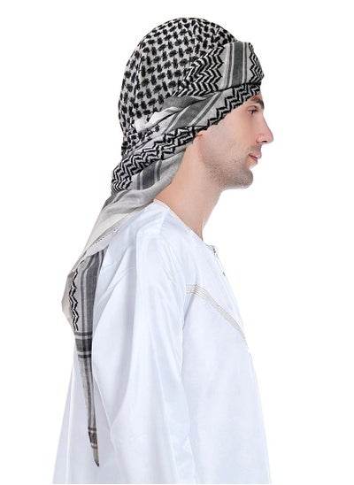 Buy Men's Arab Headscarf Muslim Headwear Black/Grey in Saudi Arabia