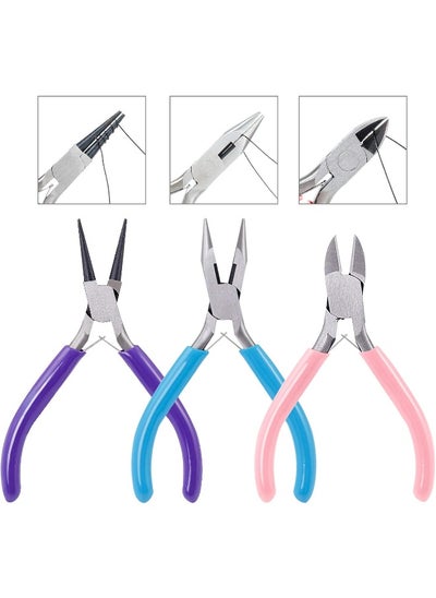 Buy 3pcs Jewelry Pliers Wire Cutter Pliers Needle Nose Pliers for Home Jewellery Making Wire Wrapping DIY Crafts in UAE