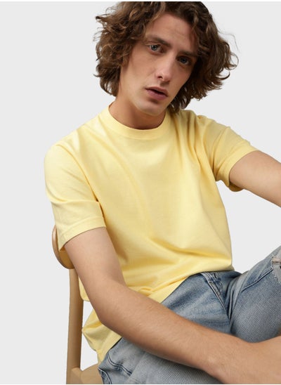 Buy Essential Crew Neck Knitted T-Shirt in UAE