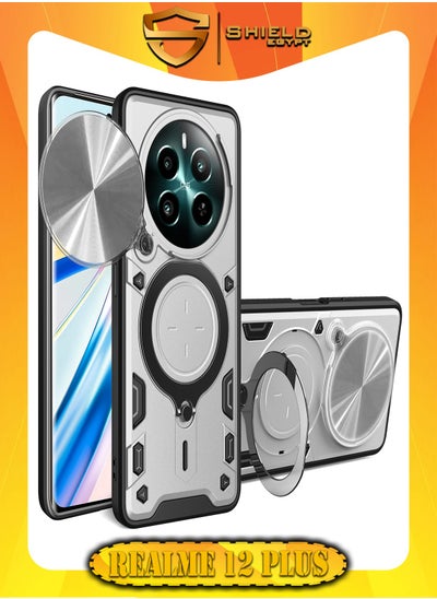 Buy SHIELD EGYPT For Realme 12 Plus Armored Camera Shield Cover Camera Lend Protection, Built-in 360° (Silver) in Egypt