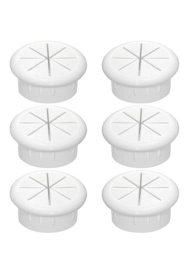 Buy Desk Grommet 6 Pcs Flexible Cable Hole Covers with Saw Ideal Solution for Office and Home Table White 2Inch 50mm in UAE