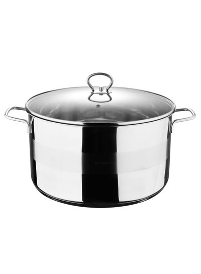 Buy Casserole With Lid Stainless Steel 32X17.5 Centimeter 12.0 Litre Silver Color in UAE