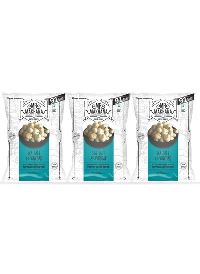 Buy Sea Salt and Vinegar 75 Grams Popped Lotus Seeds Pack of 3 in UAE