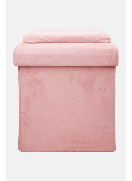 اشتري Foldable Storage Pouffe 27 x 30 x 27 cm, Pink في الامارات