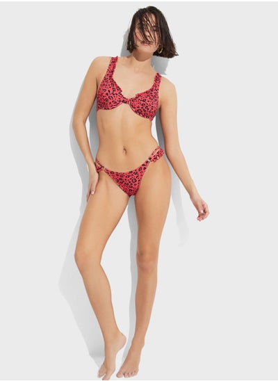 Buy Frill Printed Bikini Top & Bottom Set in UAE