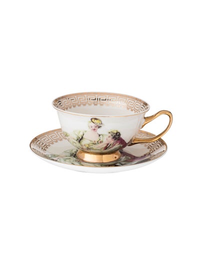 Buy Tea Cup And Saucer Set Of 200 Ml in Saudi Arabia