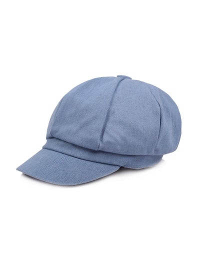 Buy Octagonal Hat Beret Hat Cowboy Cap Denim Blue in UAE