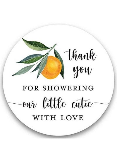 Buy 2" Round Orange Clementine Baby Shower Cutie Thank You Favor Stickers (40 Labels) in UAE