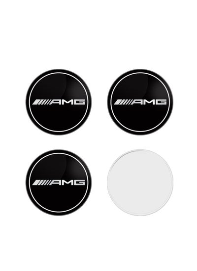 Buy 4-Pieces Emblem Badge Sticker Wheel Hub Caps Center Cover (5.5x5.5cm) in UAE