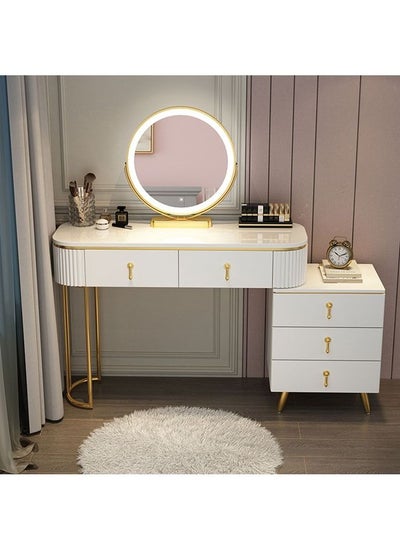 Buy Makeup Vanity Table Dressing Table Flip Mirror With Drawers And Chair 100 CM in UAE