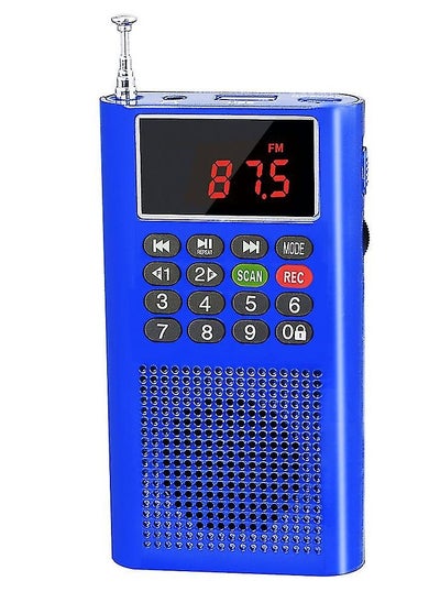 اشتري Mini Music Box Mp3 Player With Speaker FM Radio Blue في السعودية