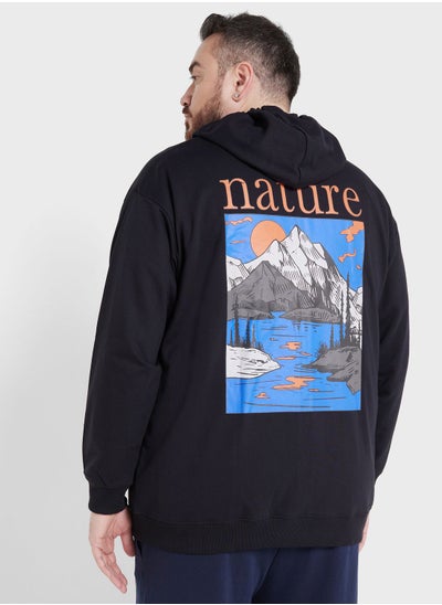 Buy Plus Size Graphic Hoodie in UAE