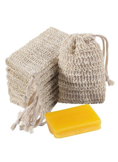 Buy Soap Exfoliating Bag, 10 Pack Pouch Soap Saver Natural Ramie Soap Bag Hand Made Soap Bag Mesh Soap Saver Bags With Drawstring For Bath & Shower Use in Saudi Arabia