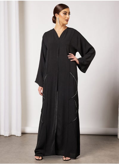 Buy Abaya Dress With Symmetric Beads Handwork Embellishments in Saudi Arabia