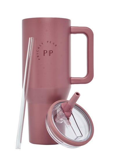 Buy Stainless Steel 40 Oz Hydrator Water Bottle Pink Logo in UAE