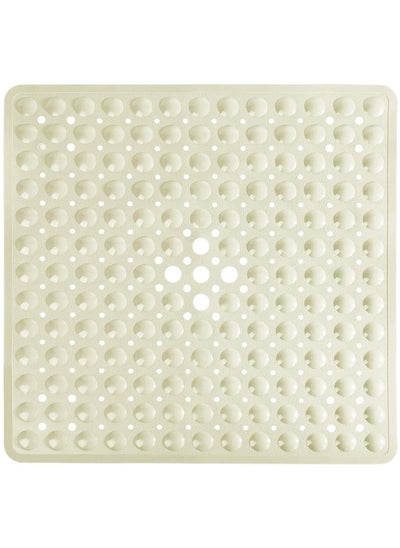 اشتري Shower Mat for Bathtub, 21 x 21 Inches Bath Tub Square Mats, Non-Slip with Drain Holes, Suction Cups, BPA, Latex, Phthalate Free, Machine Washable (Beige) في الامارات