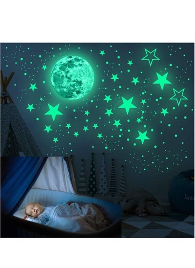 Buy Glow In The Dark Stars Wall Stickers 433Pcs Glow Stars And Moon Decals Ceiling Stars Glow In The Dark For Wall Decoration Nursery Bedroom Living Room Decor in UAE