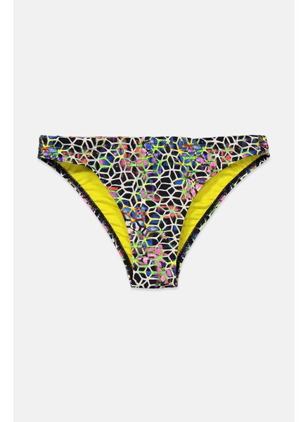 اشتري Women All Over Print Bikini Bottom, Black and Yellow Combo في السعودية