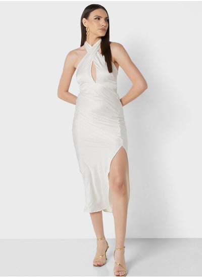 اشتري Halter Neck Satin Dress في السعودية