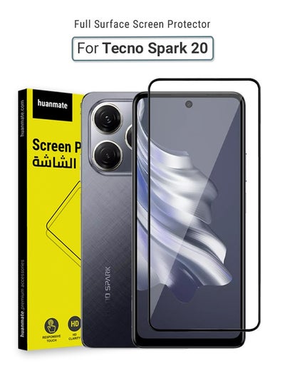 Buy Tecno Spark 20 Screen Protector – Premium Edge to Edge Tempered Glass, High Transparency, Delicate Touch, Anti-Explosion, Smooth Arc Edges, Easy Installation in Saudi Arabia