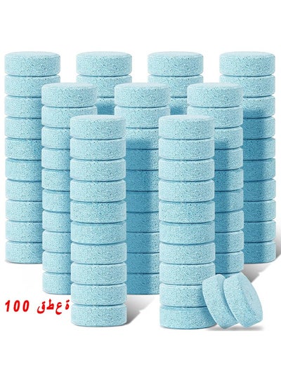 Buy 100 Pieces Car Windshield Glass Concentrated Washer Tablets Solid Car Effervescent Tablets Glass Solid Wiper Cleaning Tablets For Car Kitchen Window in Saudi Arabia