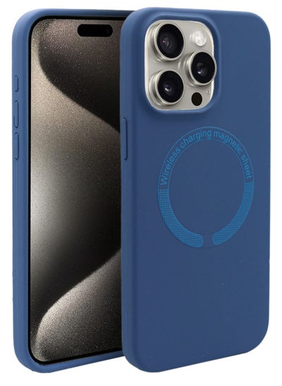 Buy iPhone 15 Pro Max Case Cover with MagSafe Blue in Saudi Arabia