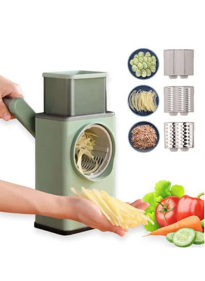 Buy Multifunctional Vegetable Cutter Cheese Grater with Handle Durable Mandolin Slicer with Suction Base 3 in 1 in Egypt