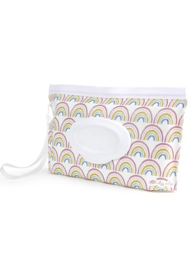 اشتري Reusable Wipe Pouch Take and Travel Pouch Holds Up To 30 Wet Wipes Includes Silicone Wristlet Strap Rainbow في السعودية