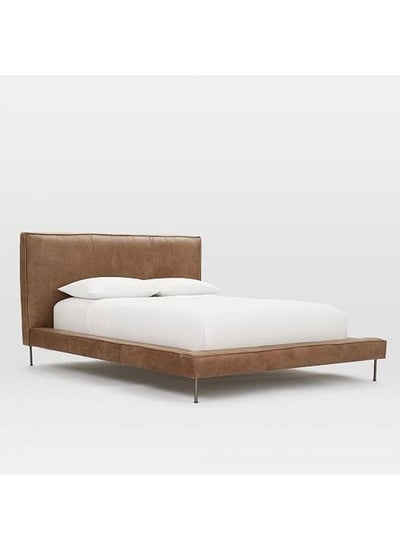 Buy Leather Bed 200x200x25 Brown 200x200x25 cm in Saudi Arabia