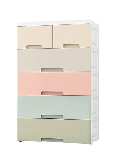 Buy 5 Tier Storage Cabinet Plastic Storage Cabinet with Drawers(6 Drawer) Vertical Clothes Storage Cabinet for Bedroom in Saudi Arabia