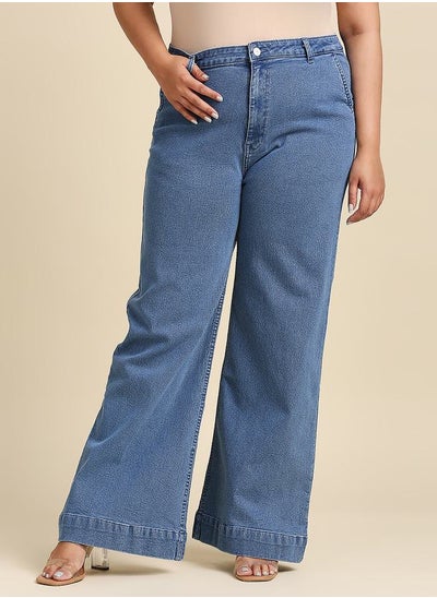 Buy Plus High Rise Wide Leg Jeans in Saudi Arabia