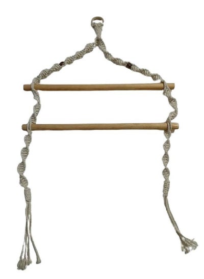 Buy Beige Macrame 1 Piece Hanging Wall Rack for Home Decor in Egypt