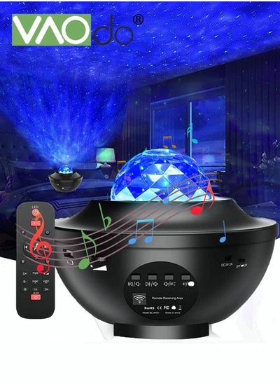 اشتري 10 Color-changing Star Projector Home Decoration USB Charging Card and Link Bluetooth LED Night Light with Stereo في الامارات