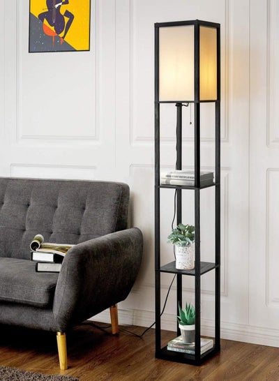 Buy Column Floor Lamp/ Three Layers Lamps with Wooden Standing in UAE