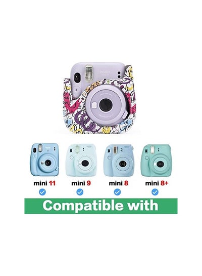 Buy Instax Protective Case, PU Leather Instax Camera Compact Case for  Instax Mini 11/9/8/8+, Instant Film Camera (Graffiti) in Saudi Arabia