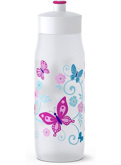 Buy Emsa Squeeze Sports Drinking Bottle White Decor 0.6 L in UAE