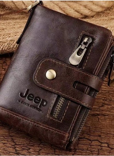 اشتري Men's Genuine Leather Large Capacity Retro Wallet, Perfect Fusion of Classic and Practical في السعودية