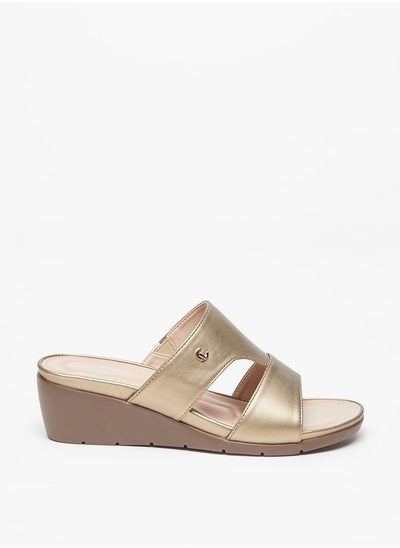 Buy Women's Solid Slip-On Sandals with Wedge Heels in UAE