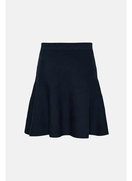 اشتري Women Textured Flare Skirt, Navy في الامارات