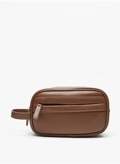 اشتري Men's Solid Pouch with Zip Closure في الامارات