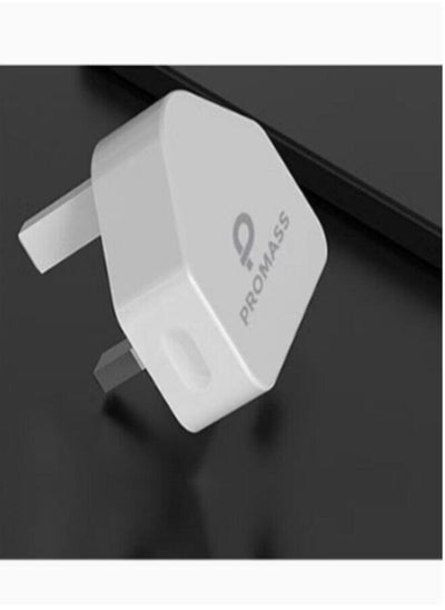 اشتري Original Wall Charger Supports Fast Charging Usb Port 10W With 1 Meter Lightning Cable For Iphone Devices From Promas, White Color في السعودية