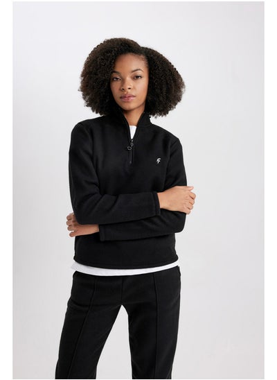 Buy Woman Standart Fit Zipper Long Sleeve Sweatshirt in Egypt