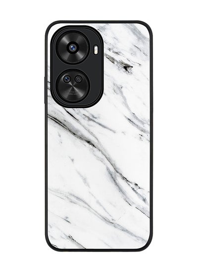 اشتري Rugged Black edge case for Huawei nova 12 SE / Huawei nova 11 SE 4G, Slim fit Case Flexible Anti Drop TPU Gel Thin Cover - Marble Print Grey White في الامارات