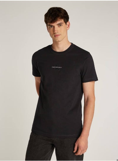 Buy Men's  Monogram  T-Shirt, Black - Cotton in Saudi Arabia