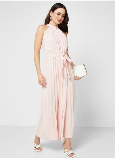 Buy Halter Neck Pleated Jumpsuit in UAE