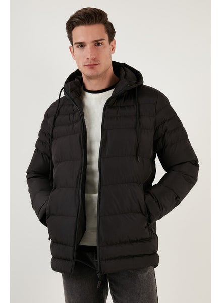 Buy Water Repellent Slim Fit Cold and Wind Resistant Hooded Puffer Coat Men's Coat 649005 in Saudi Arabia