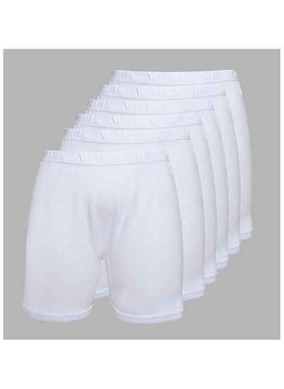 Buy 6-Piece Set of Men’s 100% Cotton White Brief Shorts in Saudi Arabia