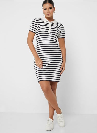 Buy Striped Polo Neck Dress in UAE