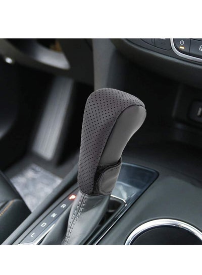 Buy Easy to Disassemble and Install Tools Sets Easy to Install Universal Nonslip Breathable Genuine Leather Car Gear Shift Knob Cover (Black) in Saudi Arabia